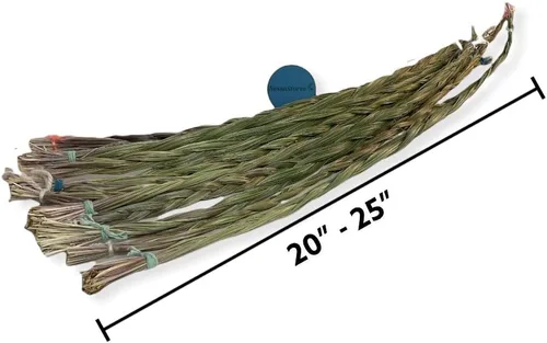 Miniatura 3 de NessaStores Sweetgrass - Trenza de incienso para manchas – Hecho a mano de 20 a 25 pulgadas Natural y aromático JC-153 (1 unidad)