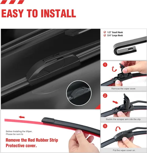 Miniatura 4 de BERG REGEN - Repuesto para limpiaparabrisas de silicona de 16, 14 y 14 pulgadas para Toyota FJ Cruiser 2007-2014, hojas para todo tipo de clima
