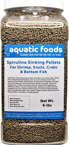 Miniatura 4 de Zeigler - Pellets de hundimiento de espirulina para camarones, caracoles, cangrejos, bagres, plecos para todos los peces tropicales de 1/16 x 3/8