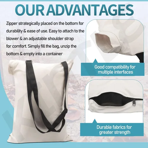 Miniatura 4 de Paquete de 2 bolsas de vacío de desechos para soplador 127-7040, bolsa de soplador de hojas compatible con Toro 108-8994, 137-2336, 125-0526, 51553