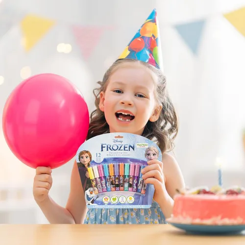 Miniatura 8 de Disney Frozen Juego de brillo de labios de 12 piezas a base de plantas, regalos de fiesta para niñas, primer set de maquillaje para niñas, perfecto