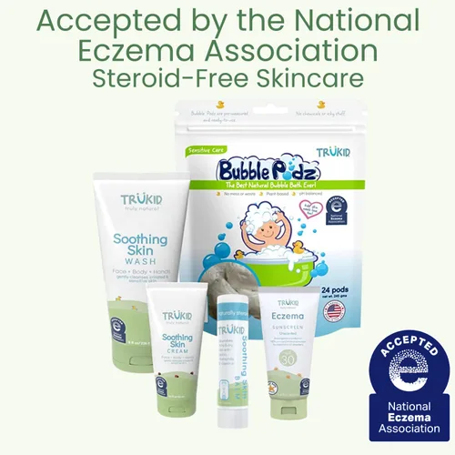 Miniatura 4 de TruKid Gel de baño para niños, sin perfume, cara y cuerpo y manos para pieles delicadas, aceptado por la NEA para eccema, probado por dermatólogos
