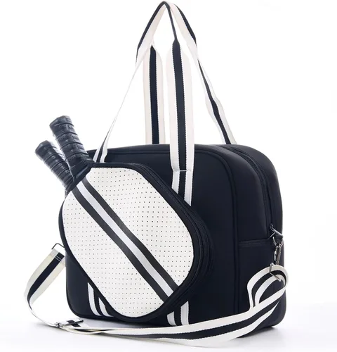 Lindas Bolsas de Pickleball para Mujeres y Hombres, Bolso Tote de Pickleball para Mujeres, Bandolera de Pickleball para Mujeres Negro