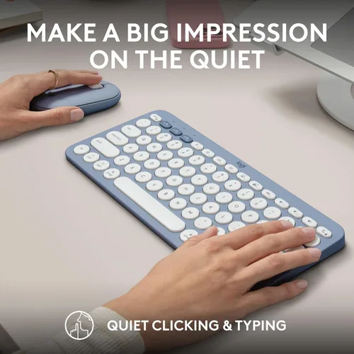 Miniatura 8 de Logitech Pebble 2 Combo para Mac, Teclado y Mouse Inalámbricos, Delgado, Silencioso y Portátil, Personalizable, Mouse y Teclado Bluetooth, Azul tonal
