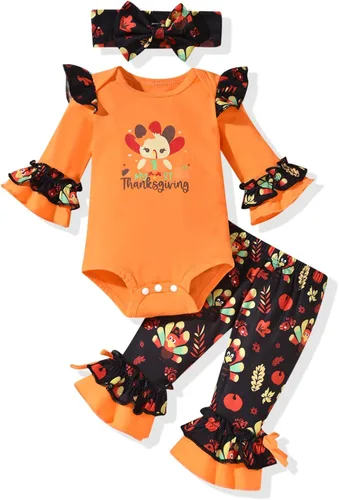 Miniatura 34 de HINTINA Conjunto de ropa para bebé recién nacida con diadema para el primer Halloween