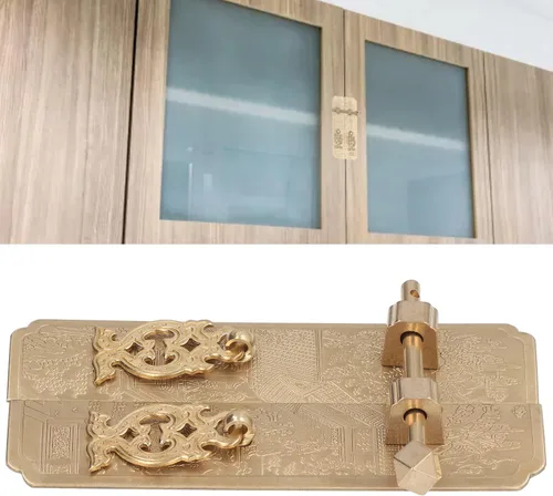 Miniatura 6 de Placa frontal retro del gabinete chino latón paisaje patrón decorativo para armarios