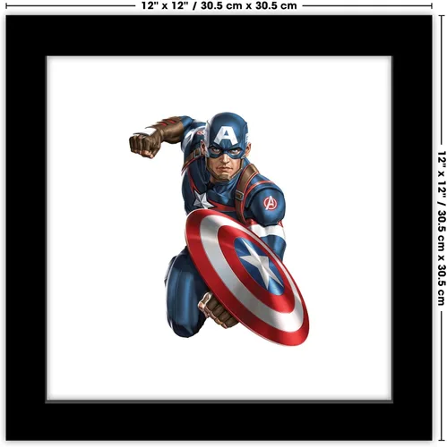 Miniatura 7 de Trends International Gallery Pops Marvel Comics Avengers - Póster de pared de Capitán América, 12 x 12 pulgadas, versión enmarcada en negro Versión