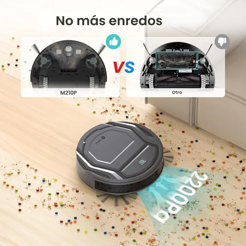 Miniatura 6 de Lefant Robot aspiradora M210 Pro, delgada, silenciosa, 3 niveles de succión ajustables, 6 modos, robot aspirador para pelo de mascotas, suelos duros
