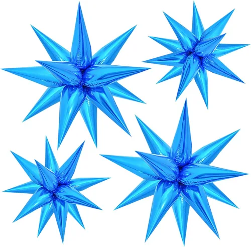 Miniatura 8 de FUNTOOB Globos de estrella negra, globo metálico de papel de aluminio, globos de cono negro, globo con forma de estrella en explosión