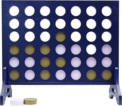 Miniatura 22 de Tailgating Pros Cuatro en una fila gigante azul marino premium con funda de transporte – Juego de patio al aire libre de gran tamaño – ¡Muchos