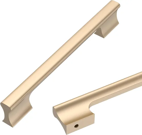 Miniatura 28 de Asidrama - Paquete de 10 manijas de gabinete de cocina color oro cepillado de 3 pulgadas (76mm), accesorios dorados para gabinetes de cocina