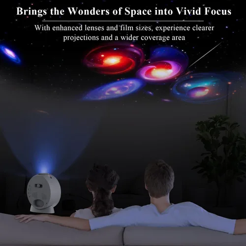 Miniatura 6 de Proyector Galaxy Pro para dormitorio, proyector de estrellas planetario 13 en 1, luz nocturna con temporizador y ruido blanco, control remoto, reloj