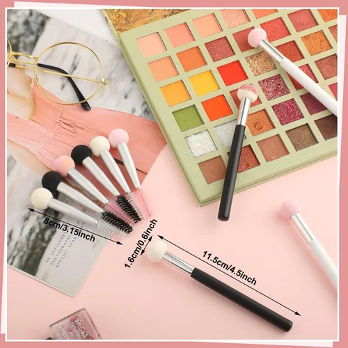 Miniatura 5 de Skyley Juego de brochas de maquillaje de esponja de belleza, aplicador de esponja, cepillo corrector, cepillo de maquillaje de cabeza suave, cepillo