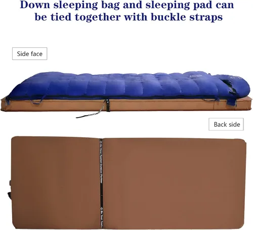 Miniatura 6 de 0 20 Degrees F Down Sleeping Bag for Adults,4 Season Rectangle Down Sleeping Bag for Camping Hiking Azul oscuro/Cremallera derecha