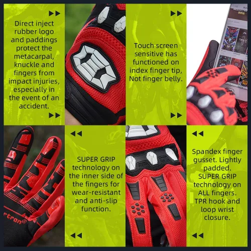 Miniatura 5 de Seibertron - Guantes unisex para bicicleta BMX MX ATV MTB, guantes para bicicleta de montaña, ciclismo, todoterreno/Dirt Bike, guantes de carretera