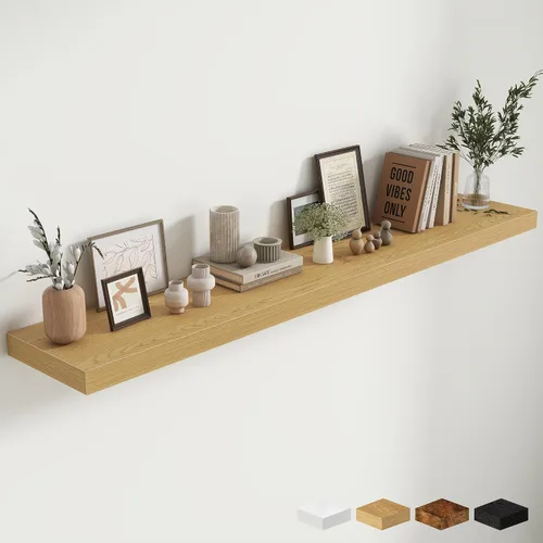 Miniatura 132 de Estantes flotantes de 48 pulgadas para pared, estante de chimenea de 10 pulgadas de profundidad, estantes flotantes de madera para pared, estantes