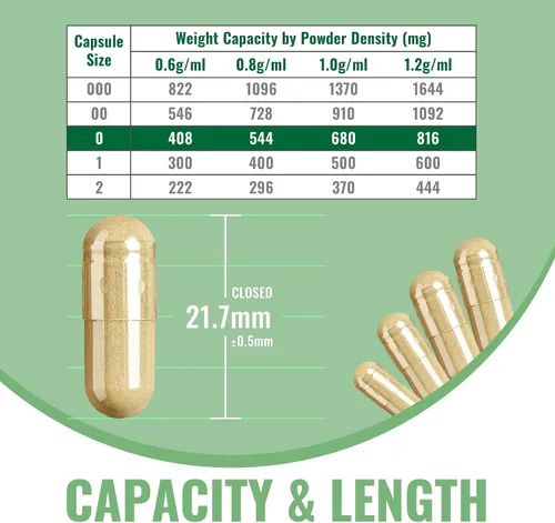 Miniatura 4 de Cápsulas veganas vacías de tamaño 0 con 2 microcucharas – 100 cápsulas vegetarianas vacías – Cápsula vacía de píldora para suplementos en polvo