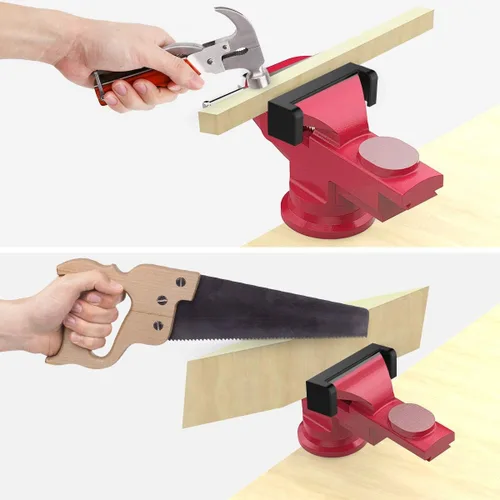 Miniatura 8 de Housolution Abrazadera Universal de Mesa de 3 Pulgadas, Base Giratoria de 360°, Abrazadera de Banco para el Hogar, Abrazadera de Tornillo de Banco