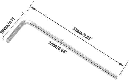 Miniatura 3 de Piutouyar Llave hexagonal de 0.079 pulgadas, llave Allen, 20 llaves en forma de L, repuesto de cabeza hexagonal hexagonal, llave hexagonal pequeña