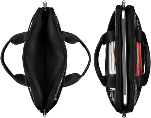 Miniatura 2 de Bolsa de hombro impermeable para laptop de 14 a 15.6 pulgadas, bolsa de mensajero para computadora portátil, Diseño de flores tropicales
