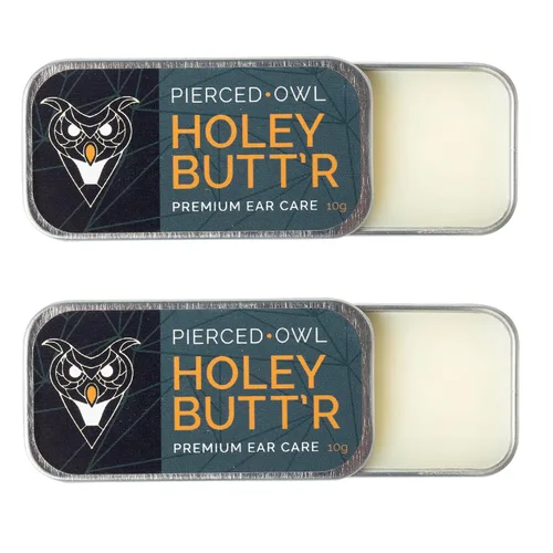 2 latas de 0.35 onzas Holey Butt'r Vegan Ear Gauge Crema de lóbulo estirador