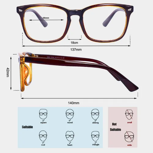 Miniatura 3 de MAXJULI Lentes falsos con lindo marco nerd para lectura/juego/TV/teléfonos lentes para mujeres y hombres (marrón)