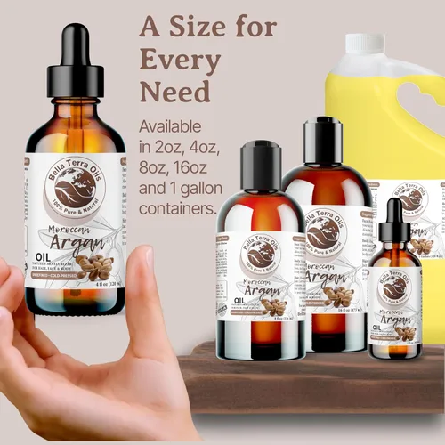 Miniatura 8 de Bella Terra Oils - Aceite de argán de 2 onzas - Aceite para el cabello encrespado, lleno de vitamina E y grasas Omega, el mejor suero para pieles