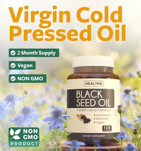 Miniatura 2 de Aceite de Semilla Negra - 120 Cápsulas de Gelatina Blanda para la Salud de la Piel (no OGM y Vegano) Prensado en Frío Nigella Sativa que Produce
