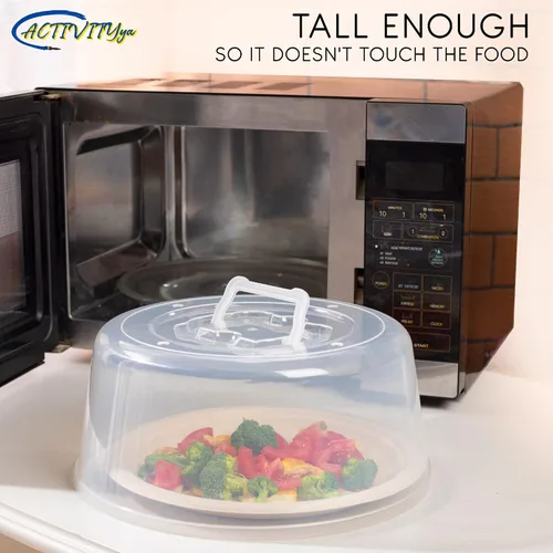Miniatura 3 de Cubierta grande para microondas para alimentos, tapa protectora de salpicaduras, funda de soporte para pasteles, tamaño 11.5 pulgadas x 5 pulgadas