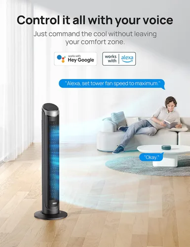 Miniatura 3 de Dreo Paquete de ventilador de torre inteligente con control remoto y por voz
