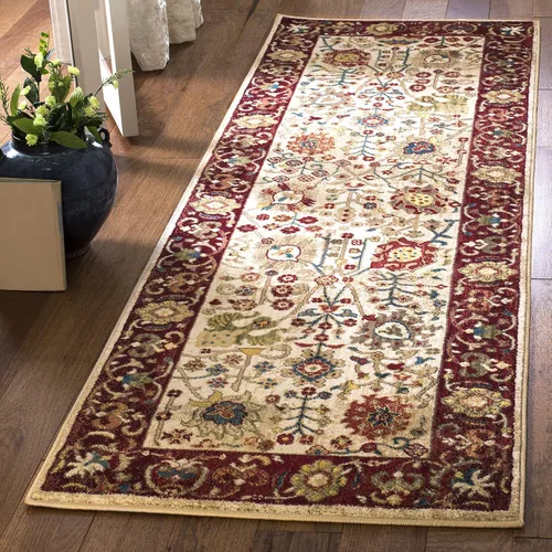 Miniatura 8 de SAFAVIEH Kashan Collection - Alfombra de área de 2 x 3 pies, color beige y gris pardo, diseño oriental tradicional, no desprende pelusa y de fácil