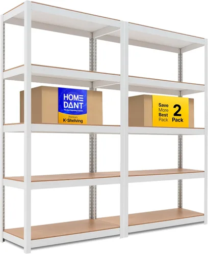 Miniatura 18 de HOMEDANT House - Estantería de metal resistente ajustable de 24.4 pulgadas de ancho y 5 niveles para garaje, estantes de almacenamiento de pie, Negro