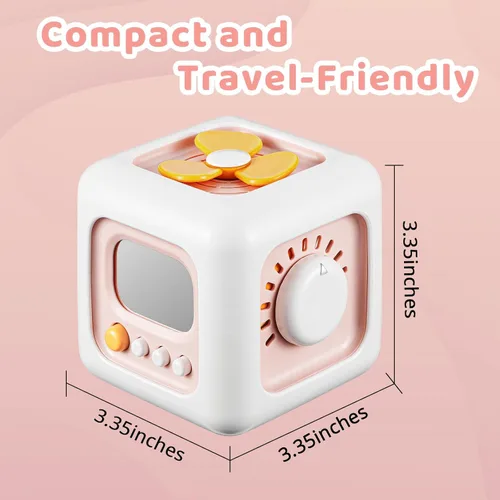 Miniatura 7 de SOCBTNSO Cubo ocupado, juguetes para regalos de niña de 1 año, Montessori para bebé, juguetes sensoriales de viaje para niños pequeños de 1 a 3, Rosa