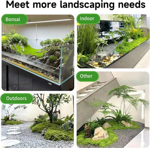 Miniatura 6 de Musgo verde falso para plantas en macetas de interior, musgo artificial de 3.5 onzas para manualidades, césped sintético decorativo para jardín