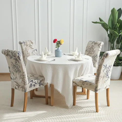Miniatura 4 de FORCHEER Juego de 6 fundas para sillas de comedor, fundas elásticas para sillas de cocina, 6 piezas, fundas para silla Parson, paquete de 6, Flores