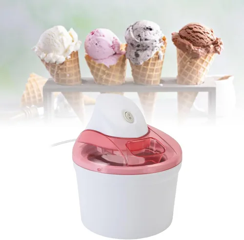 Miniatura 6 de TOPINCN Máquina de helados eléctrica para congelar yogur, máquina automática de helados para la cocina del hogar, color blanco rosáceo, 40.6 fl oz