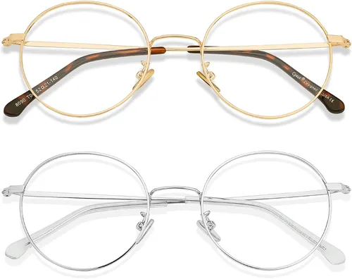 Miniatura 36 de Cyxus Gafas Redondas con Bloqueo de Luz Azul para Hombres y Mujeres, Marco de Alambre, Ultraligeras, Cómodas, para Oficina, Computadora