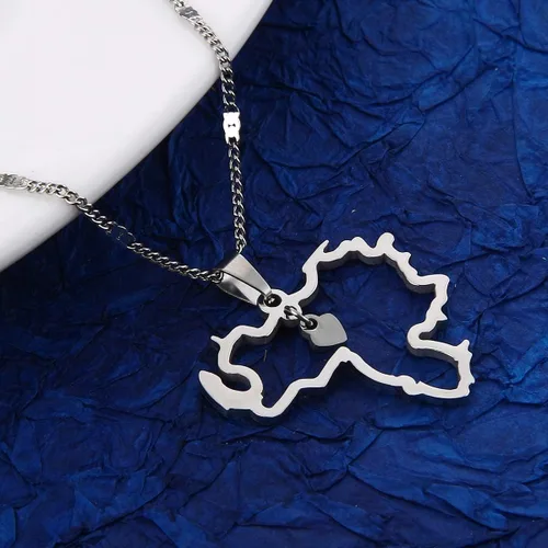 Miniatura 2 de Collar con colgante de mapa de Venezuela de acero inoxidable