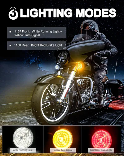 Miniatura 2 de Kit de luces direccionales LED traseras 1157 delanteras 1156 de 2 pulgadas compatible con Dyna Sportster Softail Road Street Glide Road King Cruiser