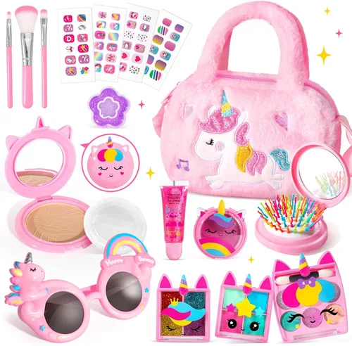 Miniatura 8 de ULOVEME Kit de Maquillaje Real para Niñas Pequeñas - Maquillaje Real, No Tóxico, Lavable - Regalo de Juguetes Unicornio para Niñas de 3 4 5 6 7 8 9