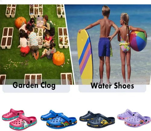 Miniatura 7 de OHSNMAKSL Pantuflas tipo zueco para niños, sandalias de jardín, zapatos de agua, zapatillas de deporte de dibujos animados para niños y niñas