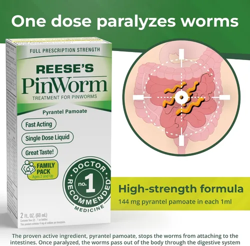 Miniatura 5 de REESE'S PINWORM Líquido medicinal para toda la familia, fuerza de prescripción completa, 2 onzas, # 1 recomendado por el médico, desparasitante