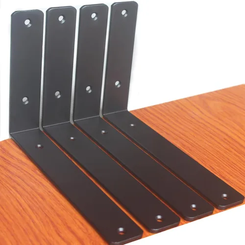 Miniatura 105 de Paquete de 12 soportes de estante en L de 8 pulgadas de largo x 6 pulgadas de alto x 1.5 pulgadas de ancho, 5 mm de grosor, soporte de estante en L