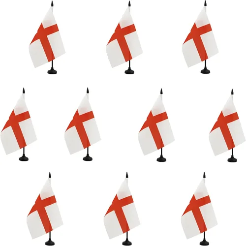Miniatura 158 de United Kingdon Coat of arms Table Flag 5'' x 8'' - UK - British - England Desk Flag 21 x 14 cm - Black plastic stick and base - AZ FLAG Escudo