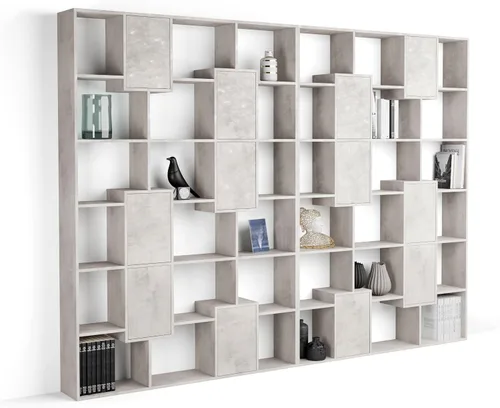 Miniatura 65 de Mobili Fiver, Iacopo XS Estantería con puertas de panel (63.31 x 31.5 pulgadas), color negro Ashwood, Made in Italy