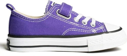 Miniatura 4 de justwaner Zapatos de lona para niños y niñas de parte superior baja ligeros transpirables con gancho y bucle tenis casuales para correr