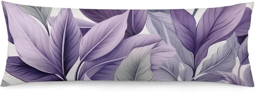 Miniatura 8 de Elegant Leaves - Funda de almohada de poliéster (20 x 54 pulgadas), color burdeos