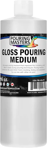 U.S. Art Supply Medio de vertido brillante profesional de 16 onzas (pinta) – Mejora el flujo de pintura y creador de efectos celulares, ajustador de