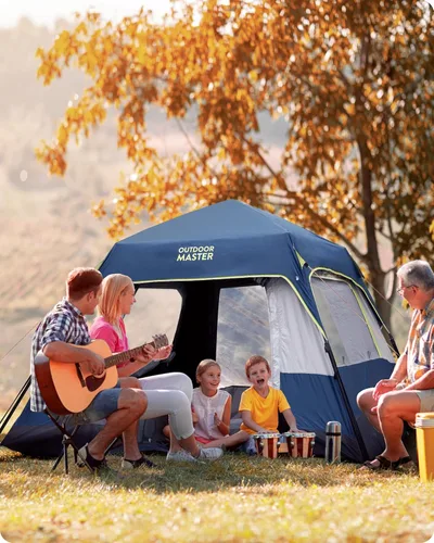 Miniatura 7 de OutdoorMaster Tiendas de campaña para 4/6 personas con tecnología de refugio opaco, fácil instalación en 60 segundos, tienda desplegable resistente