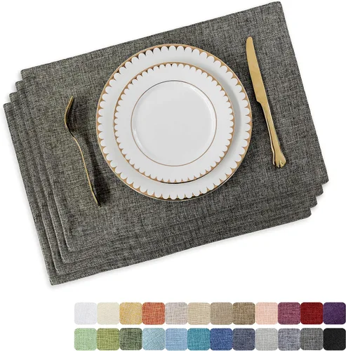 Miniatura 54 de Juego de 6 manteles individuales resistentes al calor para mesa de comedor y cocina de Home Brilliant, manteles individuales para mesa de comedor